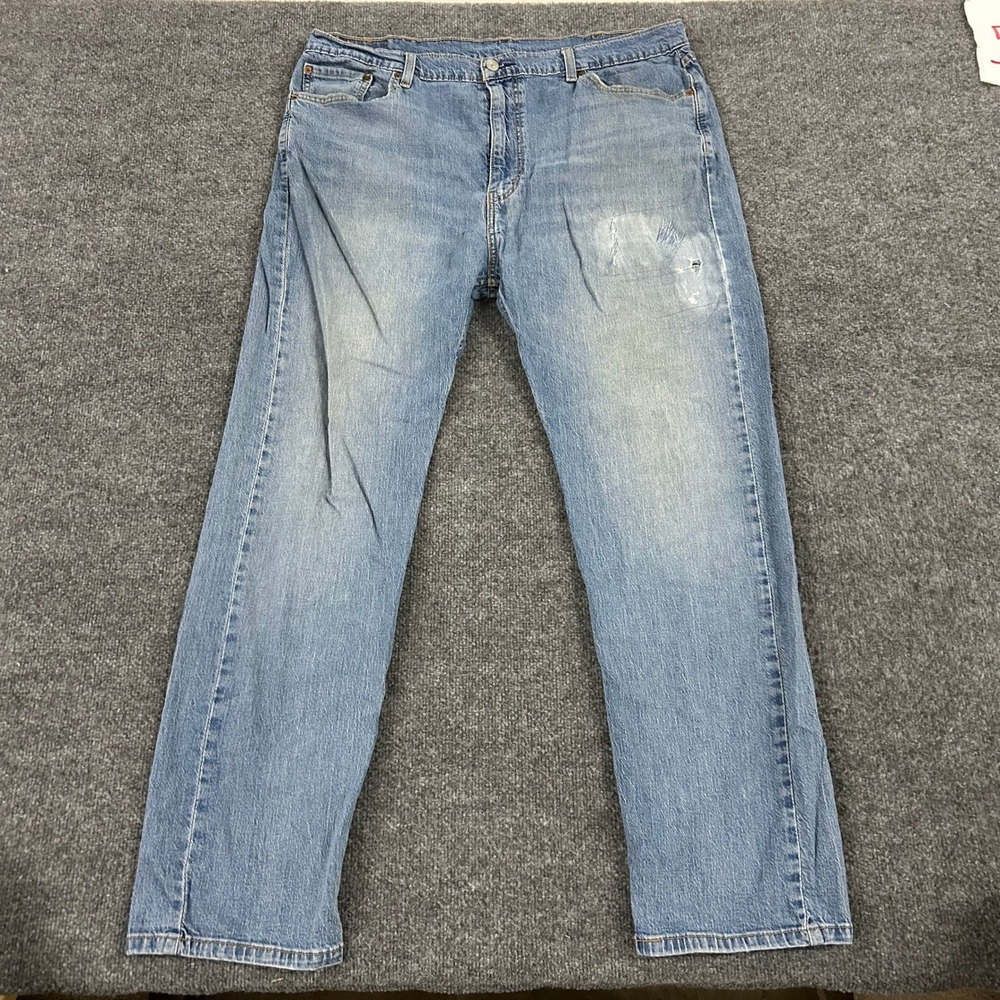 Levi's 505 Jeans Mens Size 42 Blue Regular Fit Straight Leg Stretch Denim 74835